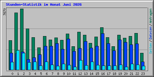 Stunden-Statistik im Monat Juni 2026