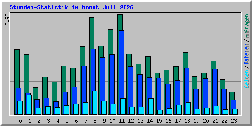 Stunden-Statistik im Monat Juli 2026